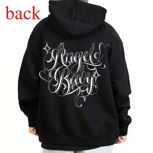 Angel Baby, Chicano Clothing, Chicana Art, Cholo Chola outfit Cotton Fabric Menswear Casual, Streetwear hoodie