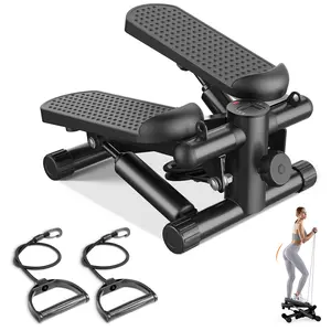 Steppers for Exercise at Home Workout Equipment, Mini Stepper Exercise Machine for Senior Citizens, Twist Stepper with Resistance Bands, Cardio Weight Loss Equipment Home Fitness