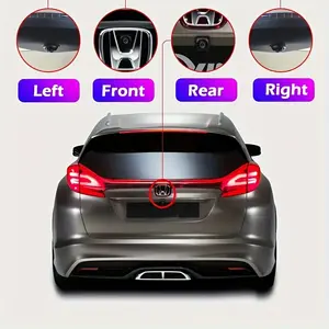 4-Side 360° Panoramic Car Camera with Birdseye System, 3D Ring View Dashcam, Full Color Night Vision - Syst Features for Front, Left, Right, After - No Battery, Easy Installation, Dashcam for Ca