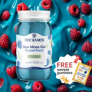 True Sea Moss Blue Spirulina and Raspberry Irish Sea Moss Gel with Gift – Rich in Essential Minerals & Vitamins – supports overall vitality