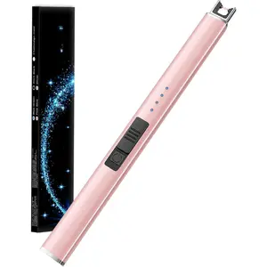 Electric Candle Lighters Rechargeable USB Lighter Arc Lighters for Candle Camping (1Pack, Rose Gold)