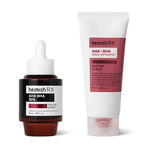[Heimish RX] SET-AHA BHA Wash-off Peeling Serum & AHA BHA Enzyme Scrub - Facial Exfoliating Scrub Chemical Exfoliant, Gentle Exfoliator for face Skin