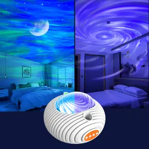 Projector Light - Flying Saucer Galaxy Projector with Aurora, Milkyway, Moon Effect with Relaxing Ocean Wave, White Noises- Star Light Projector for Bedroom, Teens Room Decor Audio Remote