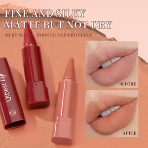 QIBEST Misty Matte Lipstick Set Velvet Finish High Pigmented Long Lasting Waterproof Lip Crayon for Daily Party Gift
