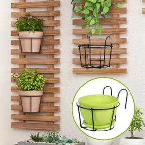 4-Piece Hanging Plant Pots, Nordic Iron Frame Design, Wall-Mounted Metal Planter Rack, Vintage Charm, Perfect for Office, Hotel, Home Decor