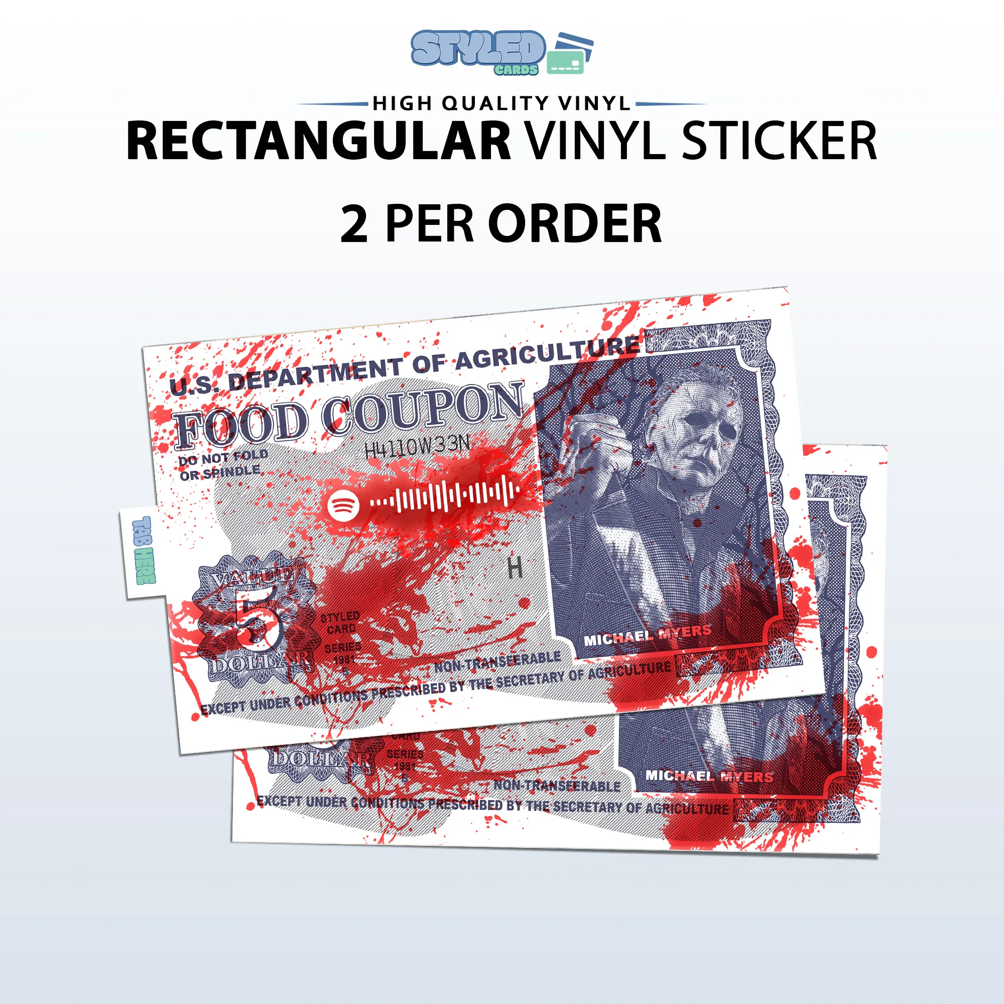Halloween food coupon rectangle vinyl sticker Halloween food coupon rectangle vinyl sticker