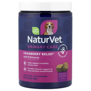 NaturVet Cranberry Relief® With Echinacea, For Dogs, Bacon & Chicken, 120 Soft Chews, 12.6 oz (360 g)