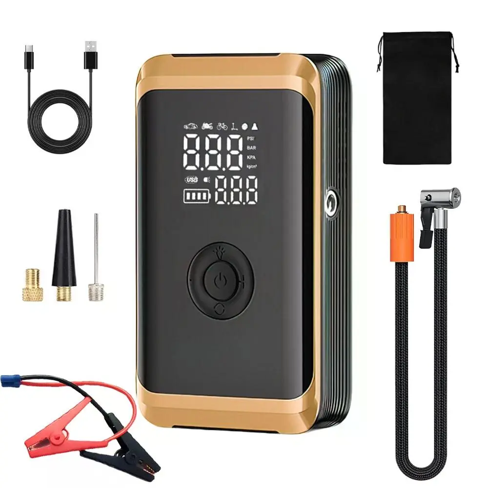 【DealsForYou】KEPEAK Roadside Emergency Essential  800A Peak Jump Starter with Air Compressor – 6000mAh Car Battery Booster, Tire Inflator, Power Bank & LED Emergency Light for Car Emergency Kit