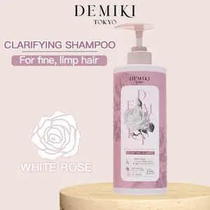DEMIKI Shampoo Haircare Oil Control Scalp Shampoo Silky Hair Silicone-Free Anti-Dandruff Anti-Itch Shampoo Fluffy Shampoo Deep Cleansing Refresh - White Rose 450ml