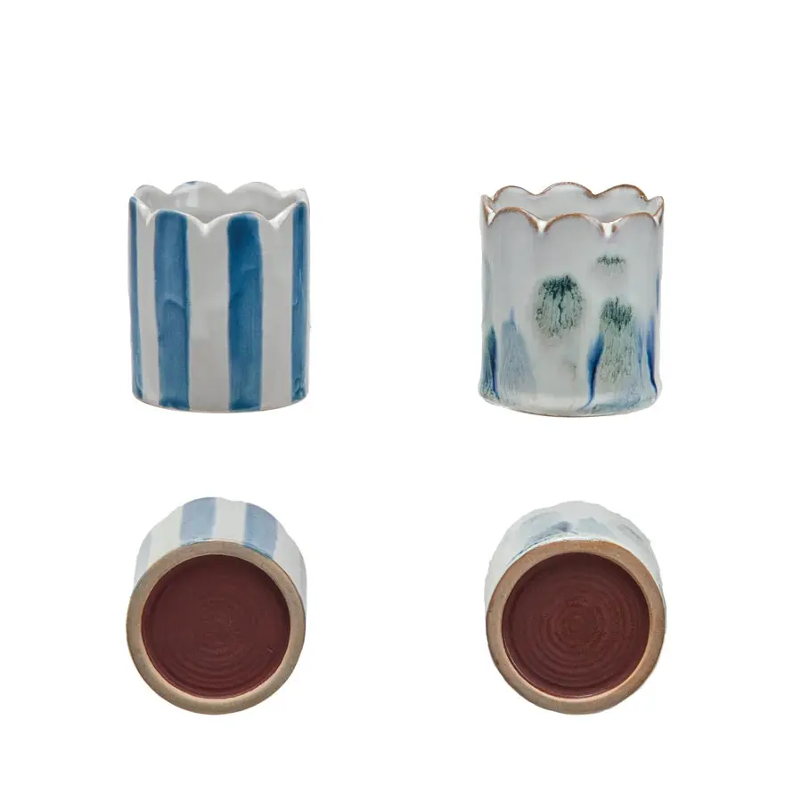 Scalloped Ceramic Matchstick Holder