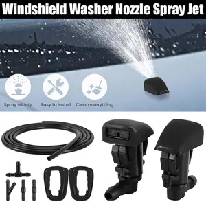 Front Windshield Washer Nozzle Hose Kit Universal for Jeep Dodge Chrysler Ram & Most Vehicles