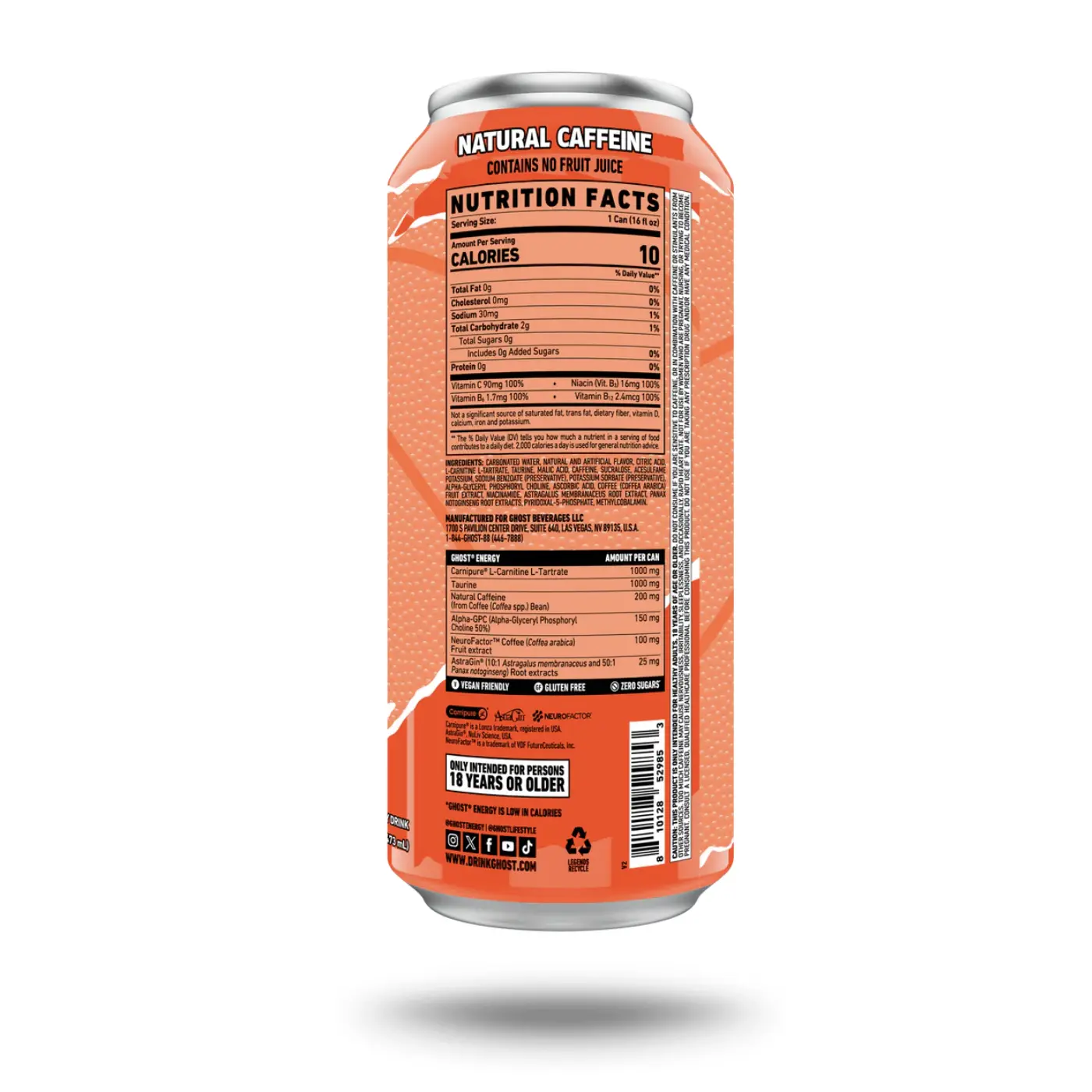 Ghost Energy Drink - Peaches - 12-Pack 16oz Cans - 200mg of Natural  Caffeine, L-Carnitine & Taurine - Gluten & Sugar Free, Vegan - Energy &  Focus & No Artificial Colors - TikTok Shop