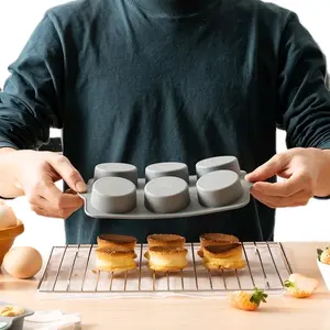 Silicone Insulated Edge Muffin Pan High Heat Resistant Non-Stick Cake Tray 6 Hole & 12 Hole Options for Baking