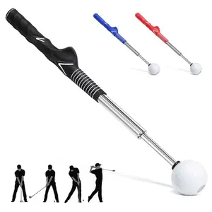 Golf Grip Swing Training Aid - Retractable Click Club Trainer Indoor Practice Warm Up Stick
