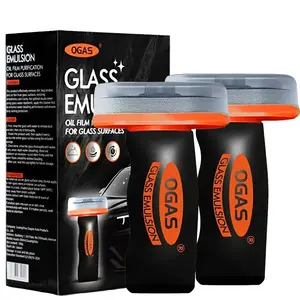 Glass Oil Film Remover for Car,Roll-On Glass Compound with Cleaning Window Board,Removes Oil Film & Smudges,Universal Effective Anti-Rain Fog Brush Oil Film Cleaning  for Car Windshields