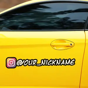 Custom Social Media Vinyl Stickers – Personalized Car Decals with Your Username and Platform Icon – Waterproof, Durable, and Easy to Apply – 20+ Colors and 6 Fonts Available