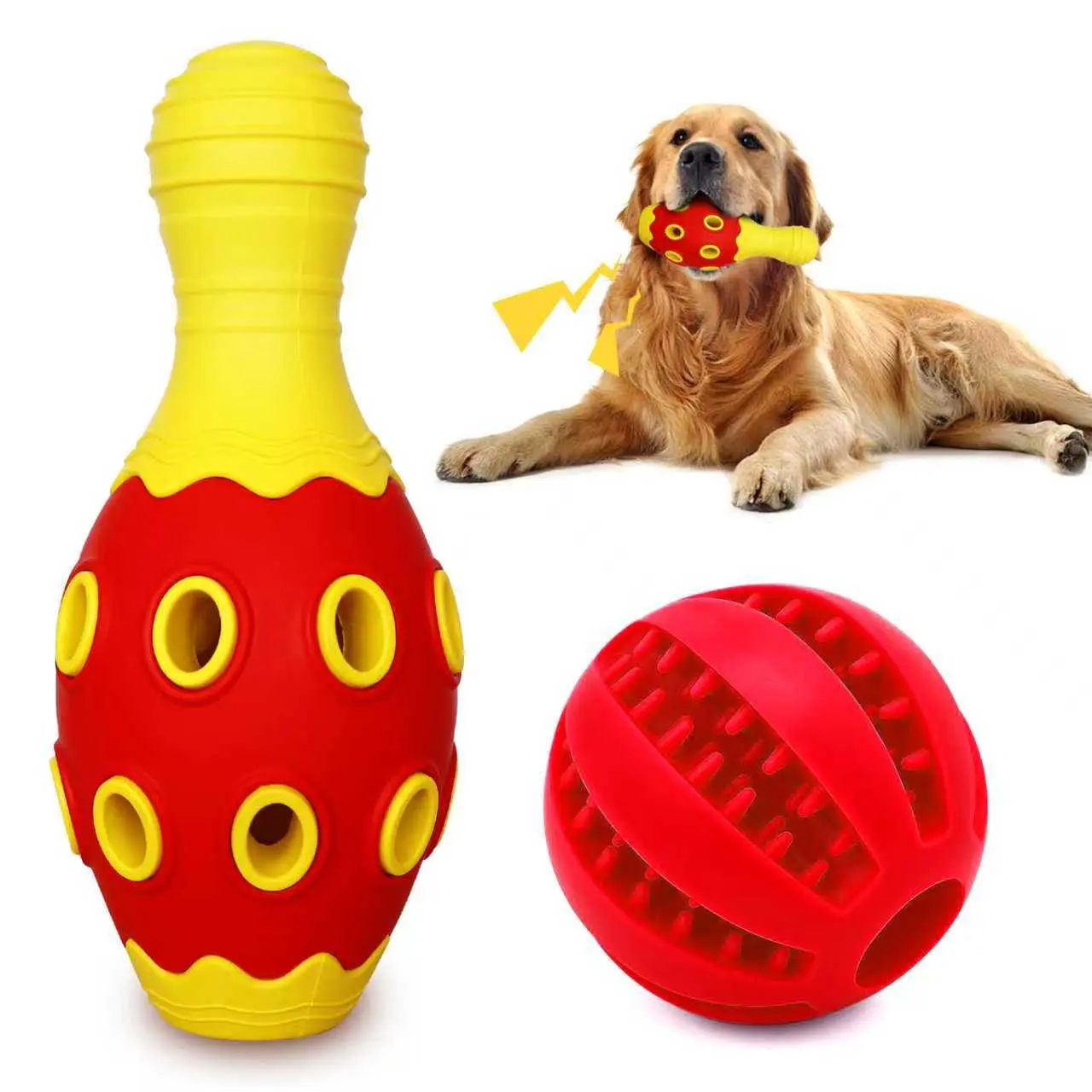 Tough Dog Chew Toys for Aggressive Chewers Large Breed Small Breed Treat Dispensing Dog Puzzle Toy Interactive Squeak Anxiety Relief Teething Toy