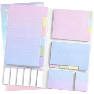Sticky Notes Set with Tabs-410 Pack Color Pads Divider Sticky Notes for School Supplies, 60 Ruled, 40 Dotted, 60 Rectangular, 6x25 Index Tabs