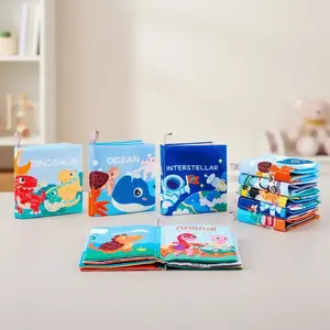 Baby Early Education Interactive Tear-off Book, Early Education Foldable Baby Cloth Book, Color Cognition Training Montessori Toys, Toddler Busy Book