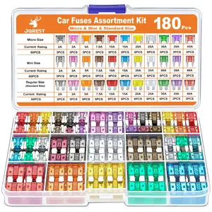 JOREST 180Pcs Fuse Kit,60 Mini Car Fuses Assortment + 60 Standard Blade Automotive Fuses + 60 Micro Fuses Auto + 1 Puller –11 Specifications: 2Amp 3A 5A 7.5A 10A 15A 20A 25A 30A 35A 40A