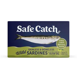 Safe Catch Wild Sardines, Wild-Caught Skinless Boneless, Lowest Mercury Limit, Keto Food Kosher Non-GMO Protein Natural