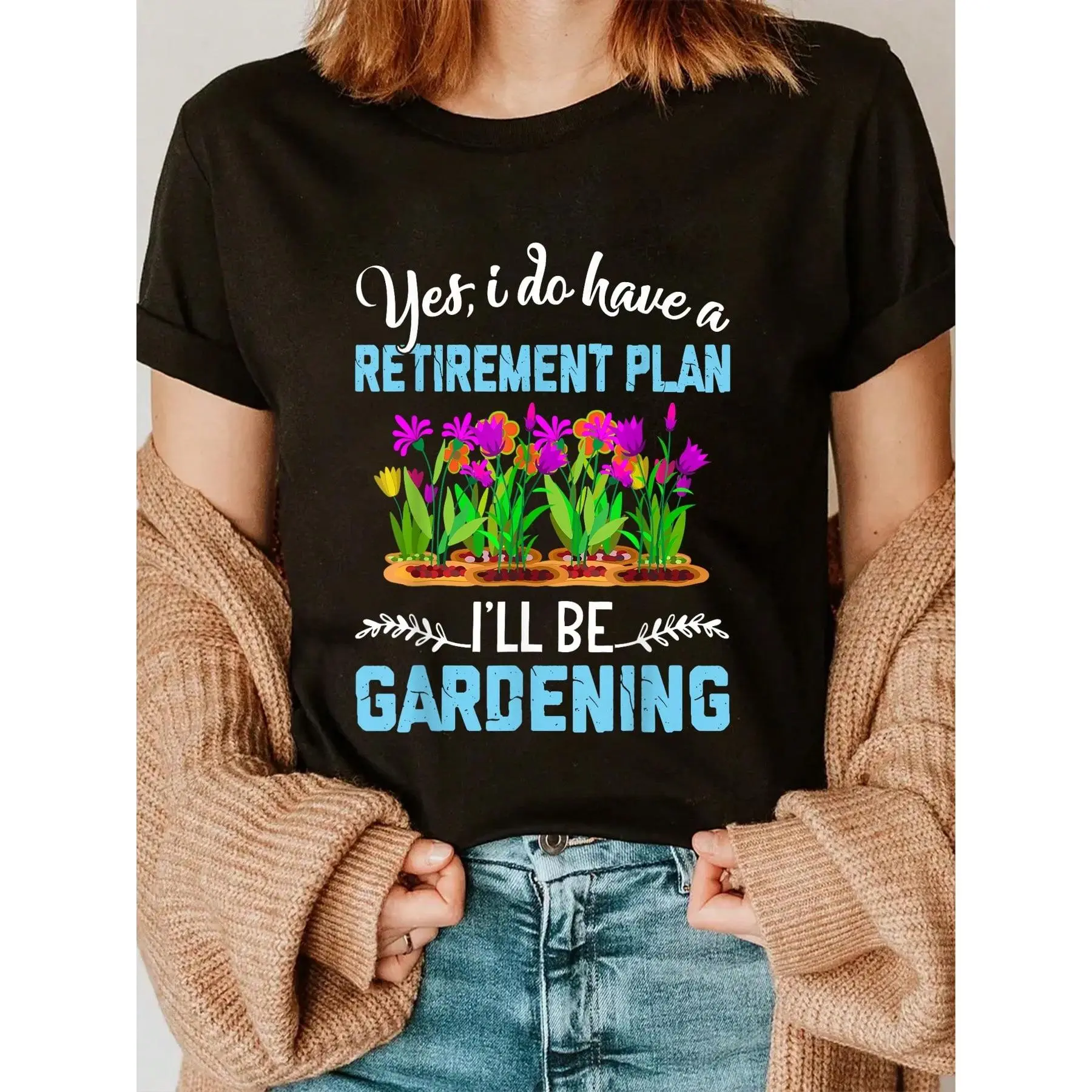 100% Cotton Love To Garden Retirement Plan Gardening Gardener Gift T-Shirt