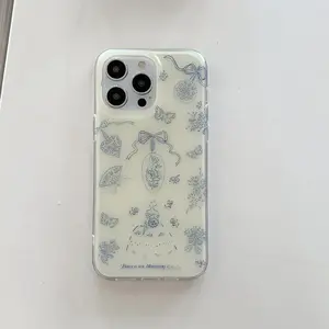 Butterfly & Flower Pattern Phone Case, Anti-drop Cellphone Protective Case, Total Protective Shockproof Phone Cover for iPhone 16 Pro Max 15 13 14