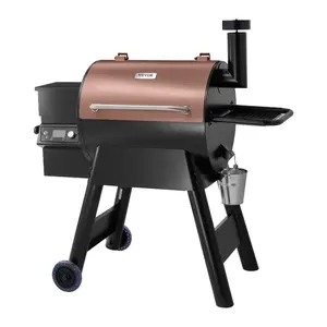 fathersdaygift VEVOR Wood Pellet Grill Smoker, 8 in 1 BBQ Grills for Outdoor Cooking, 575 Square Inches Cook Area Electric Grill and Smoker, with LCD Screen Controller, Meat Probe, 500F Max Temperature, Black