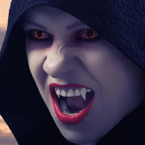 Retractable Vampire Fangs for Halloween Costume Cosplay and Makeup Look in White Silicone and Plastic Unisex Accessory