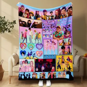 K-Pop Demon Hunters Puzzle Blanket, Soft Warm Plush Throw for Anime Fans, Cozy Resting Cover-Up, Ideal for Cold Weather Comfort