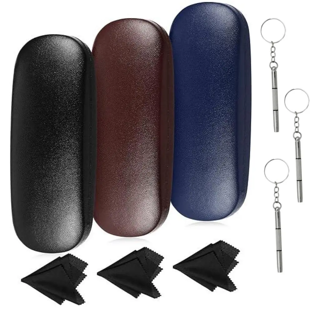 3Pcs Hard Shell Glasses Case, Eye Glass Carry Case for Men Women, Eyeglass Sunglasses Cases - Home Improvement.