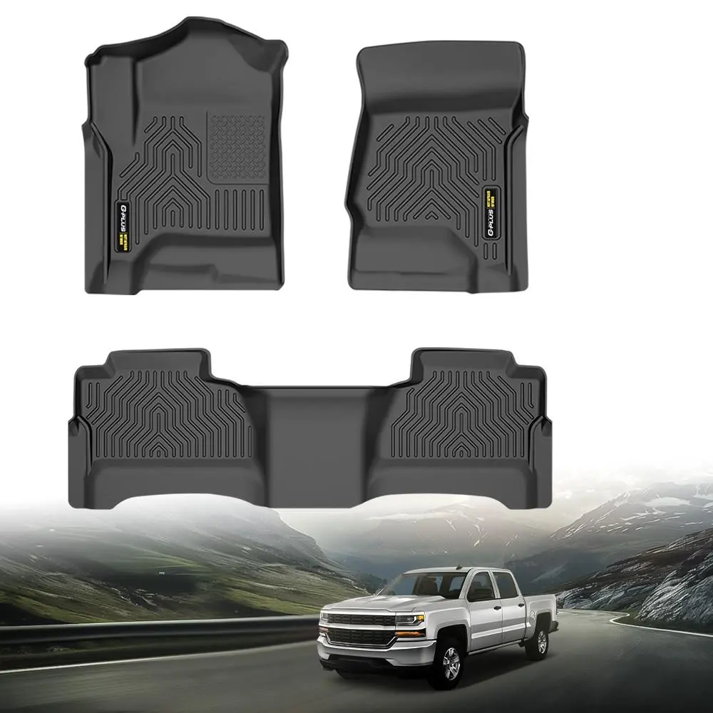 All Weather TPE Floor Mats Liners Fit For 14-18 Crew Cab Silverado Sierra 1500