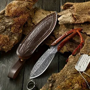 Feather Knife, Kitchen Cooking Meat Cleaver Knife with Sheath Outdoor Camping Thanksgiving Christmas Gifts Culinary Skills Portable
