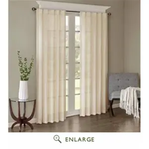 212 MAIN Harper Solid Crushed Home Decoration Curtain Window Panel Pair, 42x84 in, Cream (Madison Park MP40-4525)