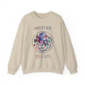 Women's Cat Shirt - "Mother of Cats" Cat Lady Many Paws Unisex Sweatshirt - Womenswear, Pullover ariat unisex
