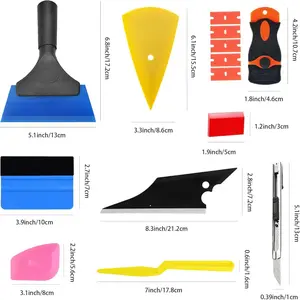 24PCS Window Film Installation Tool Set, Multi-Purpose Felt Squeegees and Corner Trimmers, Professional Automotive Window Tinting Accessory Kit,Car Tinting Film Tool Set,Universal Fit