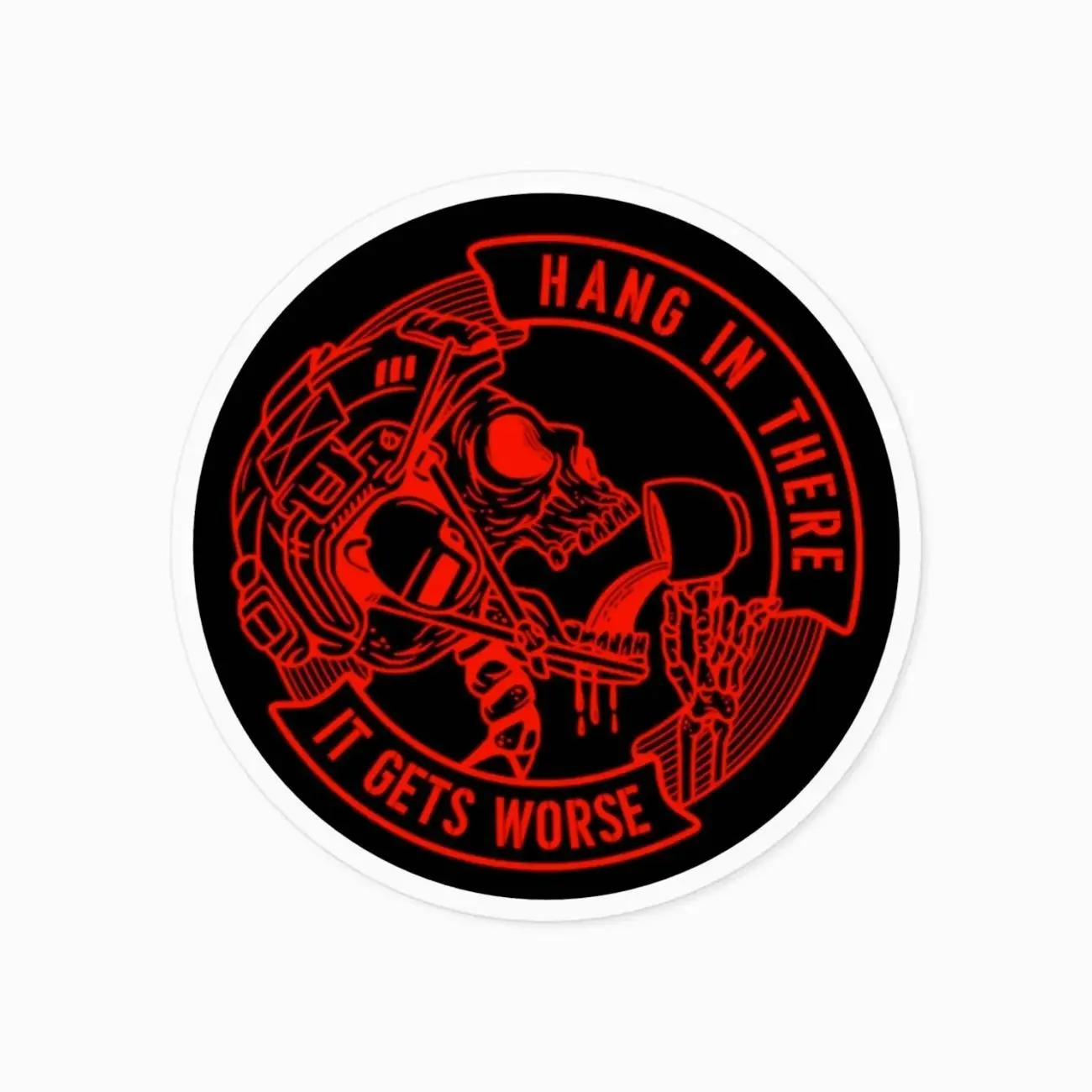 Tactical Stickers, Military Stickers, Military Gifts, Tactical Holidays, Military, Motivation, Funny Round Decal, Indoor, Red, Laptop Water Bottle Decal Sticker