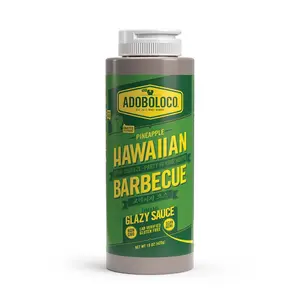 Adoboloco Pineapple Hawaiian Barbecue Sauce | Sweet & Tangy Island Flavor with Real Pineapple | Gluten Free, Small Batch, Clean Ingredients | 15oz Bottle | Perfect for Grilling, Dipping & Marinades