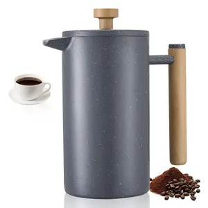 【FathersDayGift】 VEVOR French Press Coffee Maker, 34 Ounce 1 Liter Stainless Steel Coffee Press Tea Maker with Filter, Large Double Wall Insulated French Presses Cold Brew for Camping Travel Home Kitchen, Black