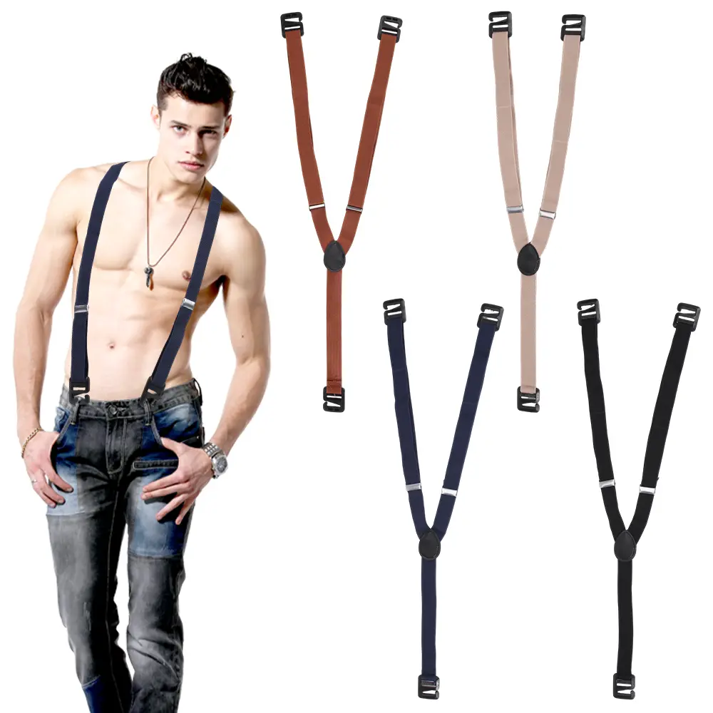 Men's 4-Pcs Hidden Adjustable Underwear Suspenders, 48.8 Inches Polyester Workwear Accessory, Gifting Idea for Boyfriend, X-Back