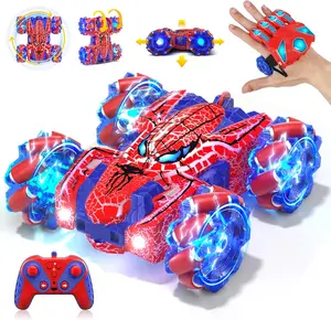 Spider Gesture Sensing Remote Control Car, Double Sided RC Cars with Full-Body Light, 2.4GHz Hand Controlled Rechargeable RC Stunt Car Toys for Boys 4 5 6 7 8 9 10 11 12
