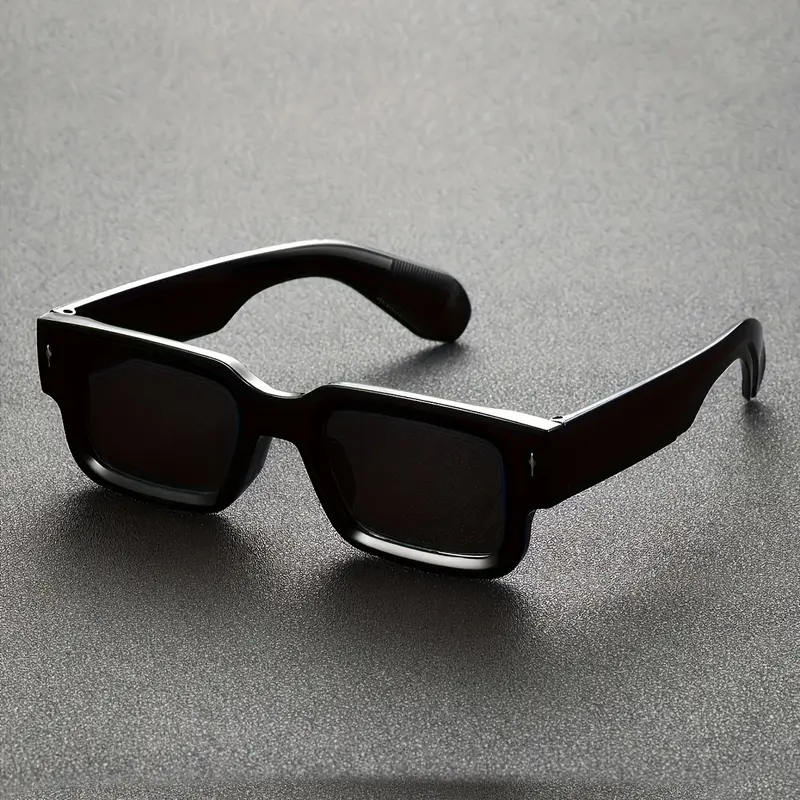 Men's Plastic Square Glasses, Classic Business Formal Style, Suitable for Commuting, Streetwear, Summer Beach Vacation Outdoor Travel, Trendy Sunglasses, Trendy Styling Sunglasses, Stylish Sunglasses