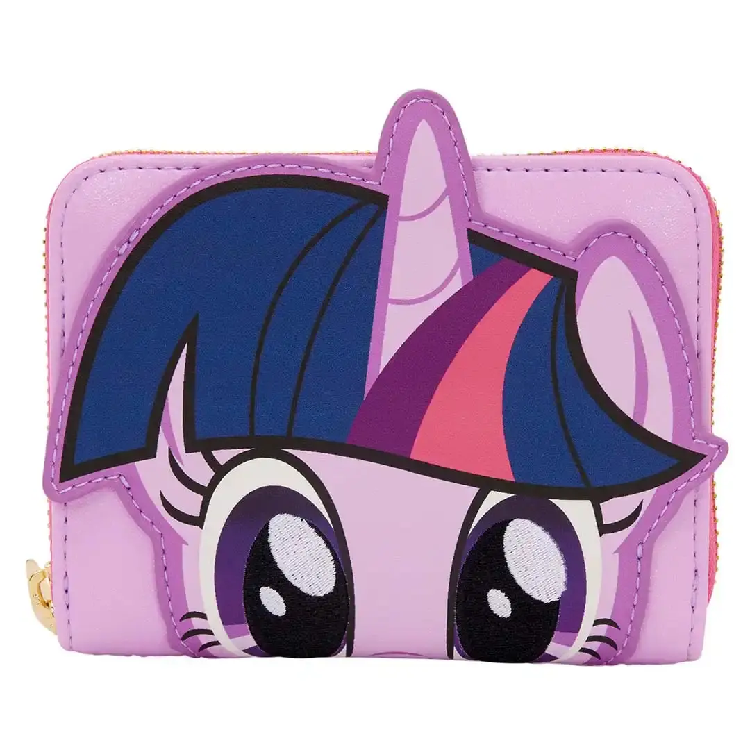 Women's Zip-Around Wallet, My Little Pony Twilight Sparkle Cosplay Design with Glitter Faux Leather and Embroidery, Zipper Wallet Design, Cartoon Print, Cute Zipper Wallet, Wallets For Women