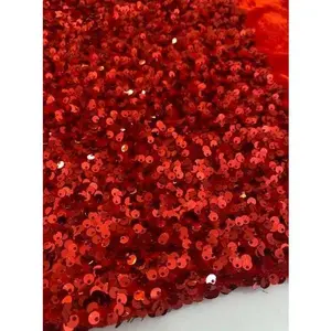 Red Sequin on Velvet