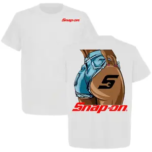 Sexy Girl in Jeans T-Shirt, Snap-On Mechanic Two Sides T-shirt, Garage Funny Tool Lover Shirt, Perfect for Truck & Car Enthusiasts, Full Size, Full Color