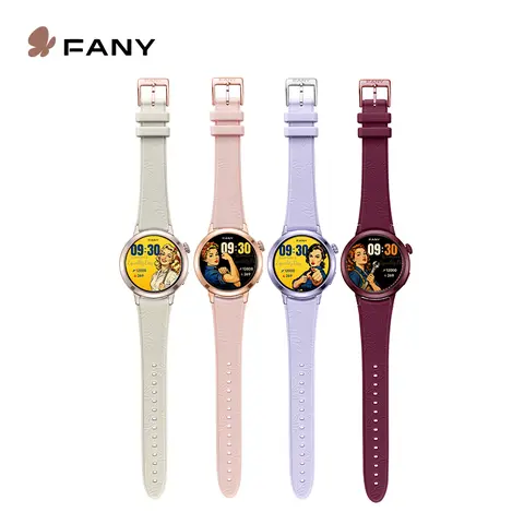 Fany Luna Women's Chic AMOLED Screen Health Smartwatch - Waterproof Workout Watch, 110+ Sport Modes (Yoga), Heart Rate/Sleep/SpO2 Tracker, 7 Days Battery Life, Free iOS Android App, Ultra Sleek Lightweight Round Wristwear (tiktokshopsummersale sohochic)