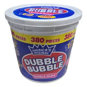 Dubble Bubble Gum 60.3 Ounce Bucket - 380 Count Snack with 380 Pieces, Ideal for Quick Sips and Bubbles, No Warranty Bubblegum