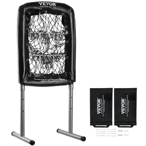 VEVOR 9 Hole Baseball Net, 21"x29" Softball Baseball Training Equipment for Hitting Pitching Practice, Heavy Duty Height Adjustable Trainer Aid with Strike Zone & 4 Ground Stakes, for Adults