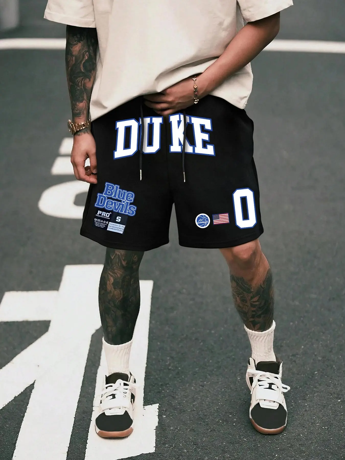 Men's Letter Graphic Print Shorts, Loose Casual Breathable Summer Sports Bottoms for Daily Wear