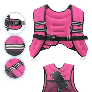 Weighted Vest for Men & Women 10lb 12lb 18lb, Adjustable Workout Vest with Reflective Stripe, Rucking Vest for Walking Running Training, Comfortable Durable Fitness Weight Vest